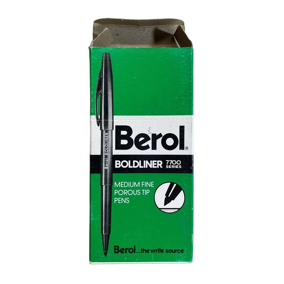 Berol Boldliner 7700 Series Medium Fine Porous Tip Ink Pens - Picture 1 of 4